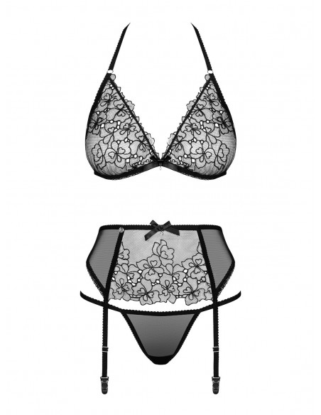 Komplet Bielizny Uniquella 3-Częściowy Czarny L/Xl - Komplety bielizny erotycznej - 5