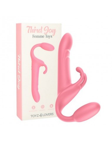 Strapon Bez Uprzęży Vibratore Third Joy - Strap-ony, dilda na pasku z wibracją - 6