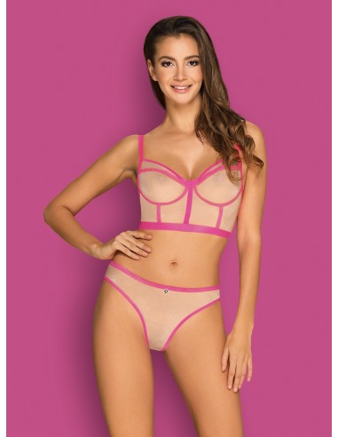 Komplet bielizny Nudelia Top I Figi Różowe  S/M - Komplety bielizny erotycznej - 3