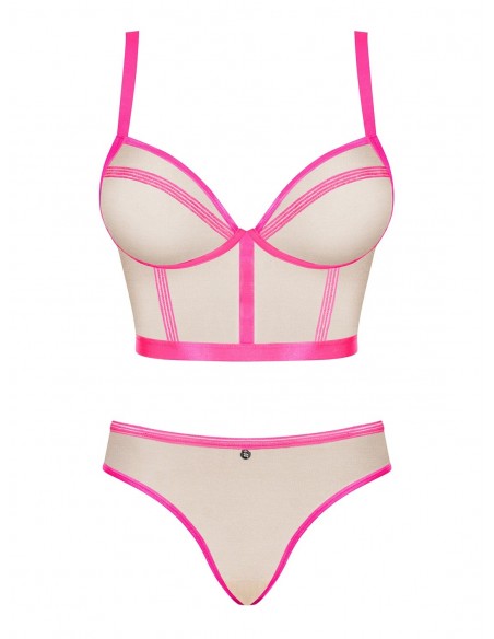 Komplet bielizny Nudelia Top I Figi Różowe  S/M - Komplety bielizny erotycznej - 5