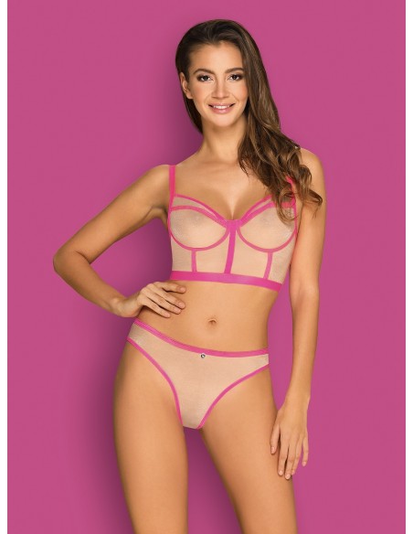 Komplet bielizny Nudelia Top I Figi Różowe L/Xl - Komplety bielizny erotycznej - 3