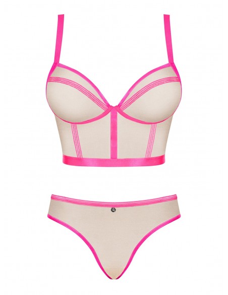 Komplet bielizny Nudelia Top I Figi Różowe L/Xl - Komplety bielizny erotycznej - 5