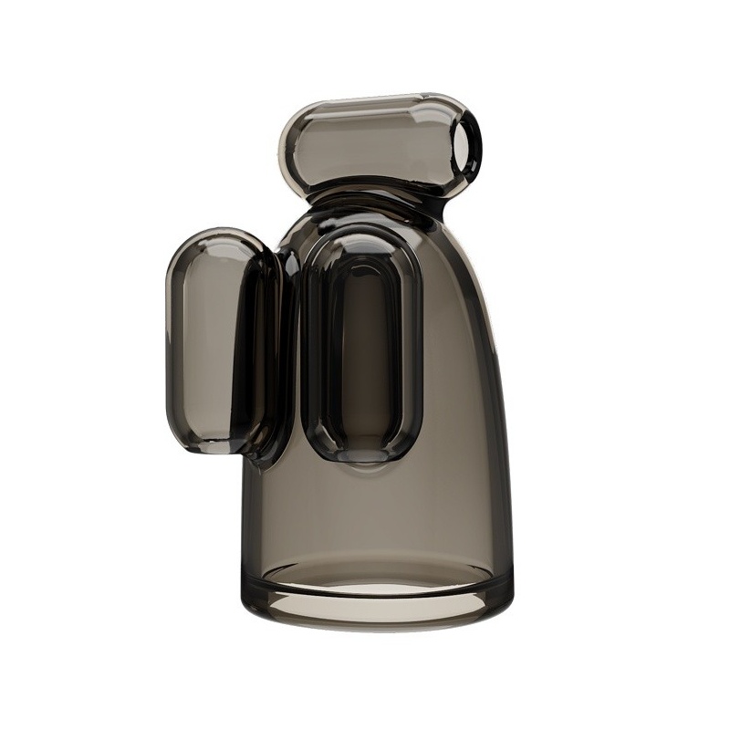 Nakładka na penisa Crystal Cup III z dwiema wibracyjnymi kulkami 6,2 cm - 1