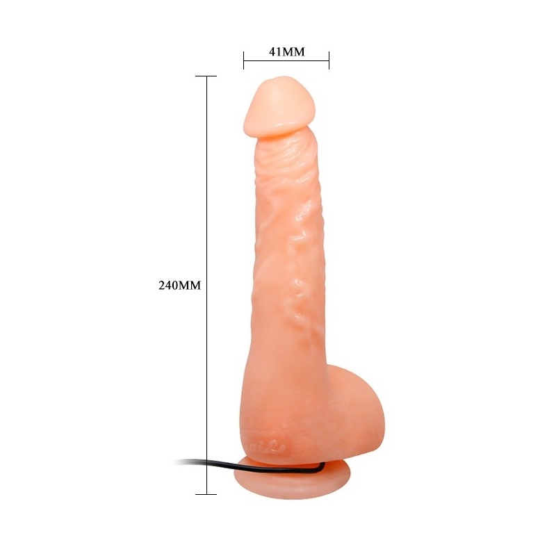 Dildo Baile Jasson 9.8'' - realistyczny TPR z przyssawką próżniową, wibracją wieloprędkościową i pilotem na przewodzie, długość - 4