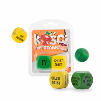 Drewniane kości imprezowe z zadaniami na każdą okazję - 1