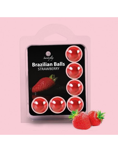 Brazylijskie kulki do masażu Strawberry 6 szt. - Olejki i żele do masażu - 3
