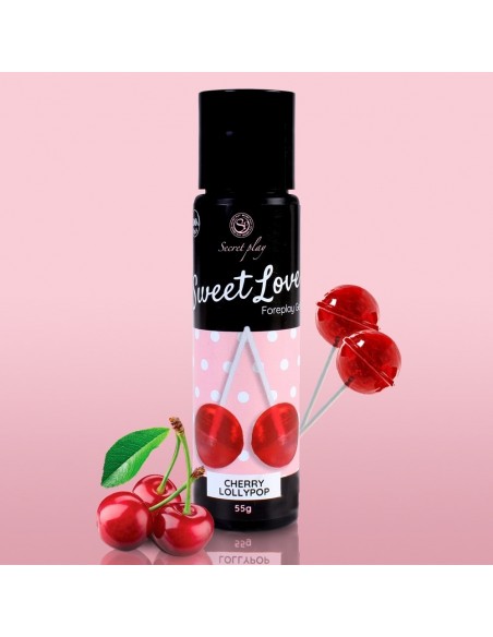 Jadalny żel intymny Sweet Love Cherry Lollipop 60 ml - Lubrykanty do seksu oralnego - 4
