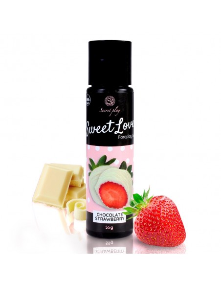 Jadalny żel intymny Sweet Love Strawberry / White Chocolate 60 ml - Lubrykanty do seksu oralnego - 1