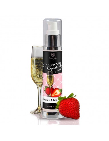 Olejek Do Masażu Strawberry / Sparkling Wine Massage Oil 50 ml - Olejki i żele do masażu - 1