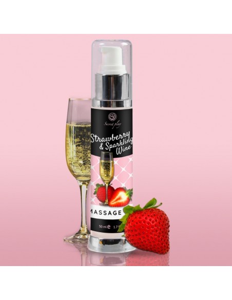 Olejek Do Masażu Strawberry / Sparkling Wine Massage Oil 50 ml - Olejki i żele do masażu - 3
