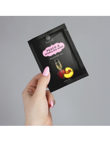 Olejek Do Masażu Peach / Sparkling Wine Massage Oil 10 ml - Olejki i żele do masażu - 2