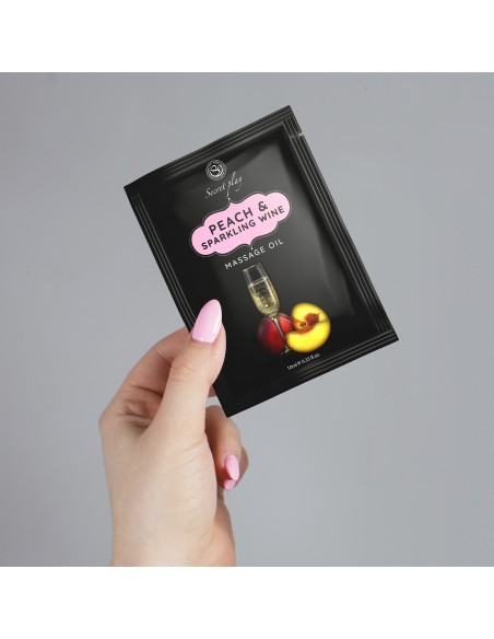 Olejek Do Masażu Peach / Sparkling Wine Massage Oil 10 ml - Olejki i żele do masażu - 2
