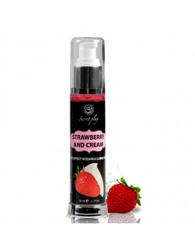 Olejek Do Masażu Strawberry / Cream Hot Effect Kissable Lubricant 50 ml - Olejki i żele do masażu - 1