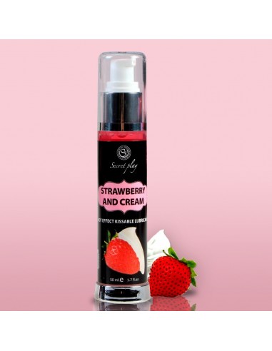 Olejek Do Masażu Strawberry / Cream Hot Effect Kissable Lubricant 50 ml - Olejki i żele do masażu - 3