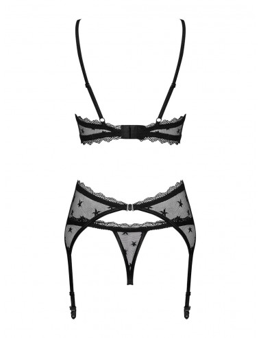 Komplet Bielizny Astralya 3-Częściowy Czarny  S/M - Komplety bielizny erotycznej - 6