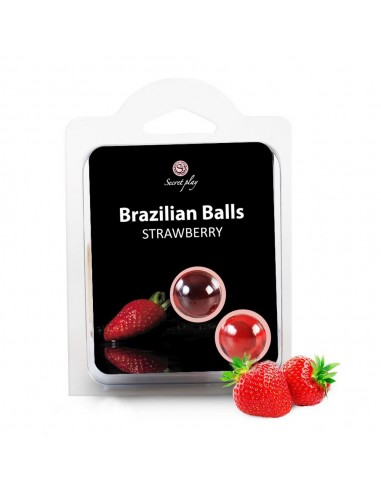 Brazylijskie kulki do masażu Strawberry 2 szt. - Olejki i żele do masażu - 1