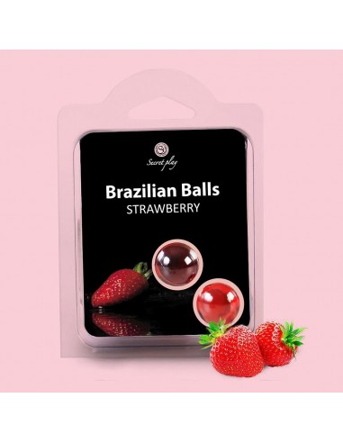 Brazylijskie kulki do masażu Strawberry 2 szt. - Olejki i żele do masażu - 3