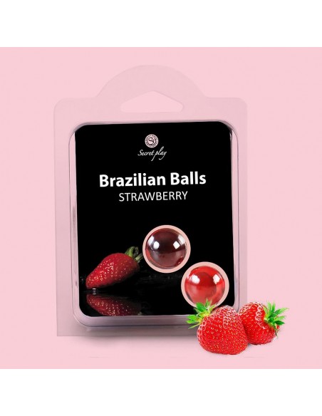 Brazylijskie kulki do masażu Strawberry 2 szt. - Olejki i żele do masażu - 3