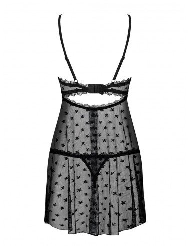 Bielizna Nocna Astralya Koszulka I String Czarna  S/M - Koszule nocne - 6