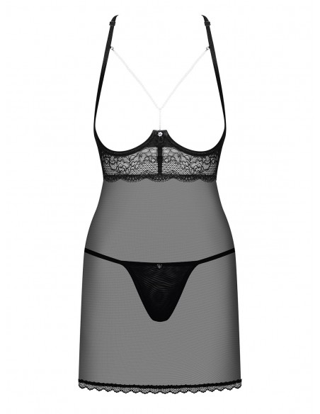 Bielizna Nocna Pearlove Koszulka I String Czarna  S/M - Koszule nocne - 5