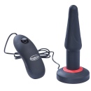 Korek analny Dual Layer Silicone Plug Vibe S (wariant S) - stożkowy, dwuwarstwowy silikon, 7 trybów wibracji i przewodowy pilot - 1