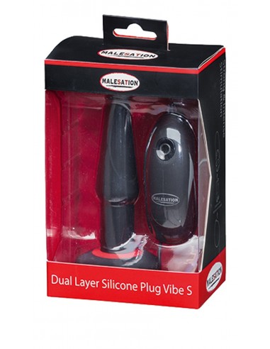 Korek analny wibrujący Malesation Dual Layer Silicone Plug Vibe S - Kulki i korki analne wibrujące - 3