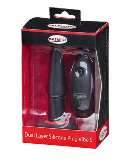 Korek analny wibrujący Malesation Dual Layer Silicone Plug Vibe S - Kulki i korki analne wibrujące - 3