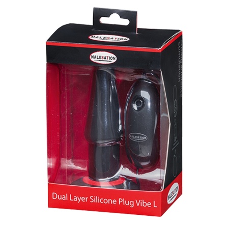 Korek analny wibrujący Dual Layer Silicone Plug Vibe L - dwuwarstwowy silikon, przyssawka, 7 trybów wymiary do potwierdzenia u p - 3