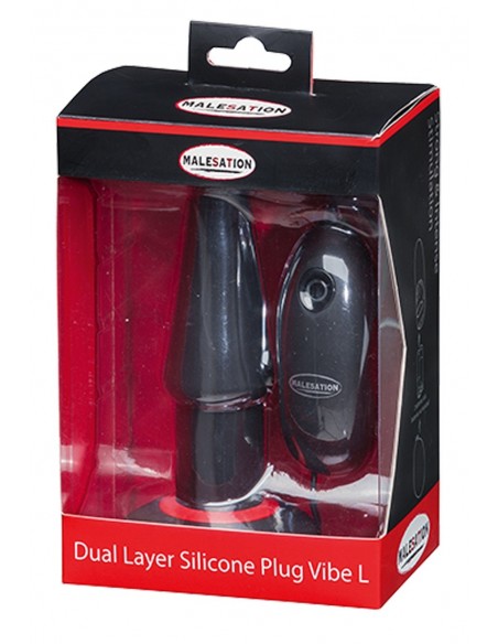 Korek analny wibrujący Malesation Dual Layer Silicone Plug Vibe L - Kulki i korki analne wibrujące - 3