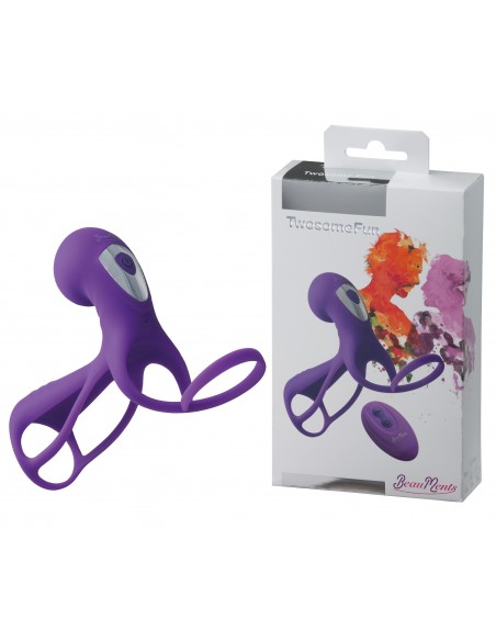Pierścień Na Penisa Wibrujący Beauments Twosome Fun Fioletowy - Pierścienie erekcyjne wibrujące - 3