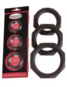 Zestaw pierścieni erekcyjnych Malesation Diamond Set - Pierścienie erekcyjne niewibrujące - 1