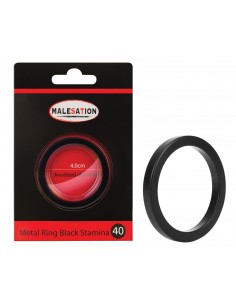 Pierścień erekcyjny Malesation Metal Black Stamina 40 - Pierścienie erekcyjne niewibrujące - 1