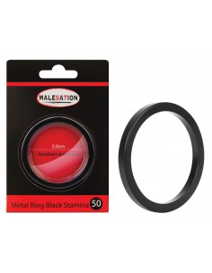 Pierścień erekcyjny Malesation Metal Black Stamina 50 - Pierścienie erekcyjne niewibrujące - 1