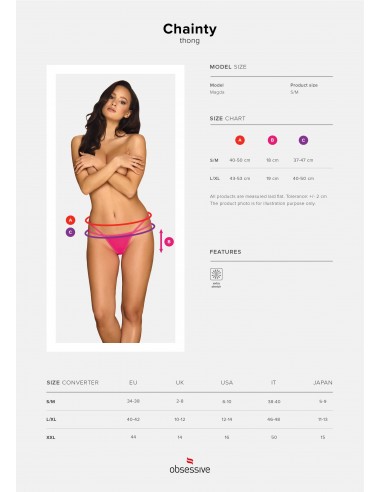 Bielizna erotyczna Chainty Stringi Różowe  S/M - Stringi - 9