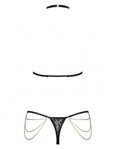 Komplet Bielizny Pantheria 2-Częściowy Czarny  S/M - Komplety bielizny erotycznej - 6