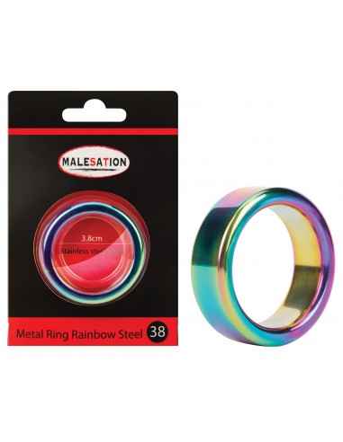 Pierścień erekcyjny Malesation Metal Rainbow Steel 38 - Pierścienie erekcyjne niewibrujące - 1