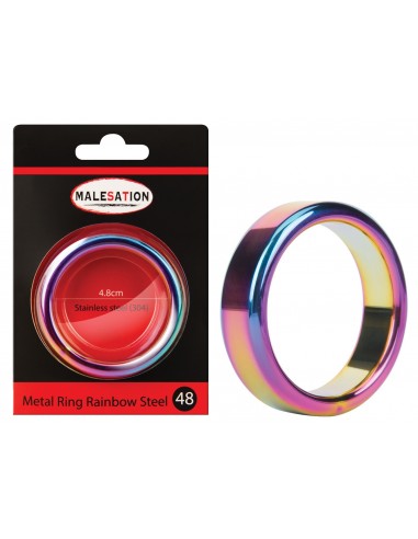 Pierścień erekcyjny Malesation Metal Rainbow Steel 48 - Pierścienie erekcyjne niewibrujące - 1