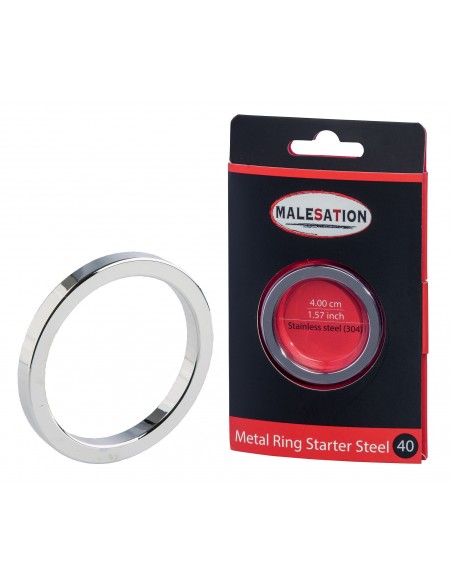 Pierścień erekcyjny Malesation Metal Ring Starter Steel 40 - Pierścienie erekcyjne niewibrujące - 2