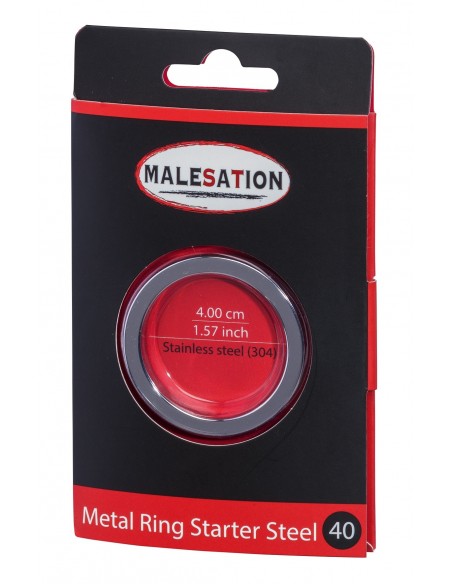 Pierścień erekcyjny Malesation Metal Ring Starter Steel 40 - Pierścienie erekcyjne niewibrujące - 3