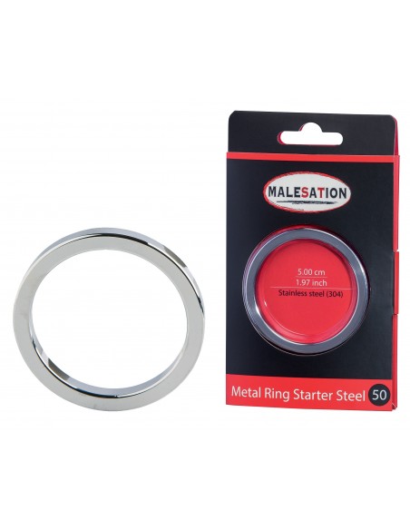 Pierścień erekcyjny Malesation Metal Ring Starter Steel 50 - Pierścienie erekcyjne niewibrujące - 2