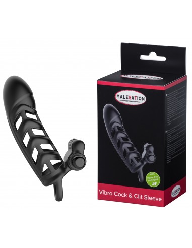 Wibrujące Przedłużenie Penisa Czarne - Przedłużki i nakładki na penisa - 2