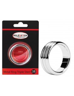 Pierścień erekcyjny Malesation Metal Triple Steel 38 - Pierścienie erekcyjne niewibrujące - 1
