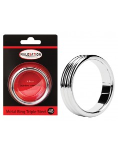 Pierścień erekcyjny Malesation Metal Triple Steel 48 - Pierścienie erekcyjne niewibrujące - 1