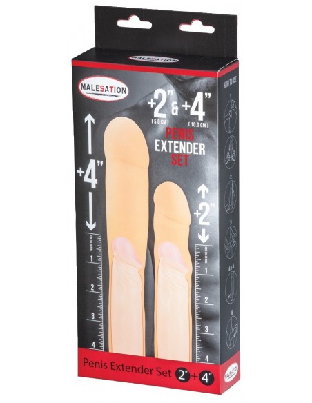 Zestaw Nakładek Na Penisa Penis Extender +5 Cm +10 Cm - Przedłużki i nakładki na penisa - 3