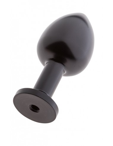 Korek analny Malesation Alu-Plug With Suction Cup Small, Black - Korki analne stalowe - 4