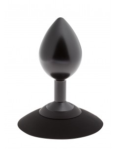 Korek analny Malesation Alu-Plug With Suction Cup Medium, Black - Korki analne stalowe - 1 2