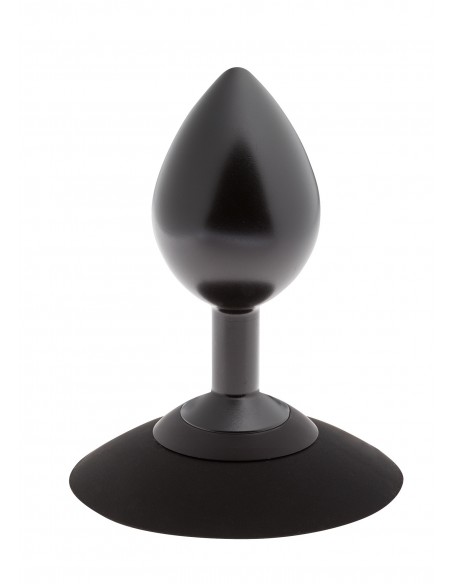 Korek analny Malesation Alu-Plug With Suction Cup Medium, Black - Korki analne stalowe - 2