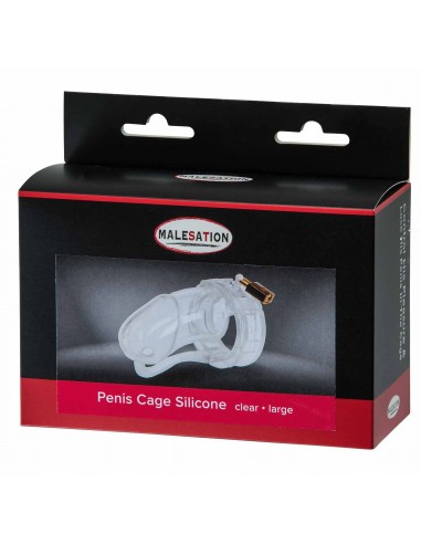 Klatka Na Penisa Malesation Penis Cage Silicone Large Clear - Klatki na penisa - 3