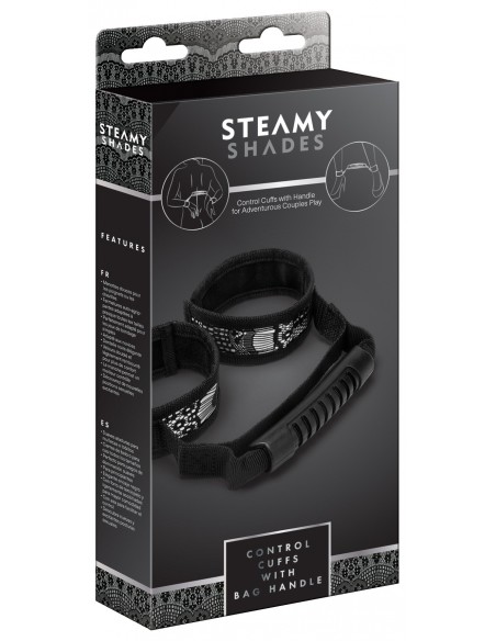 Uprząż BDSM Steamy Shades Control Cuffs With Bag Handle - Uprzęże BDSM - 3