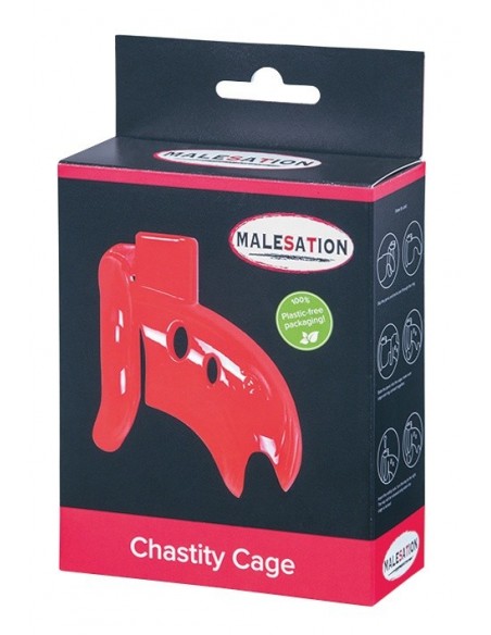 Klatka Na Penisa Malesation Chastity Cage Red - Klatki na penisa - 8